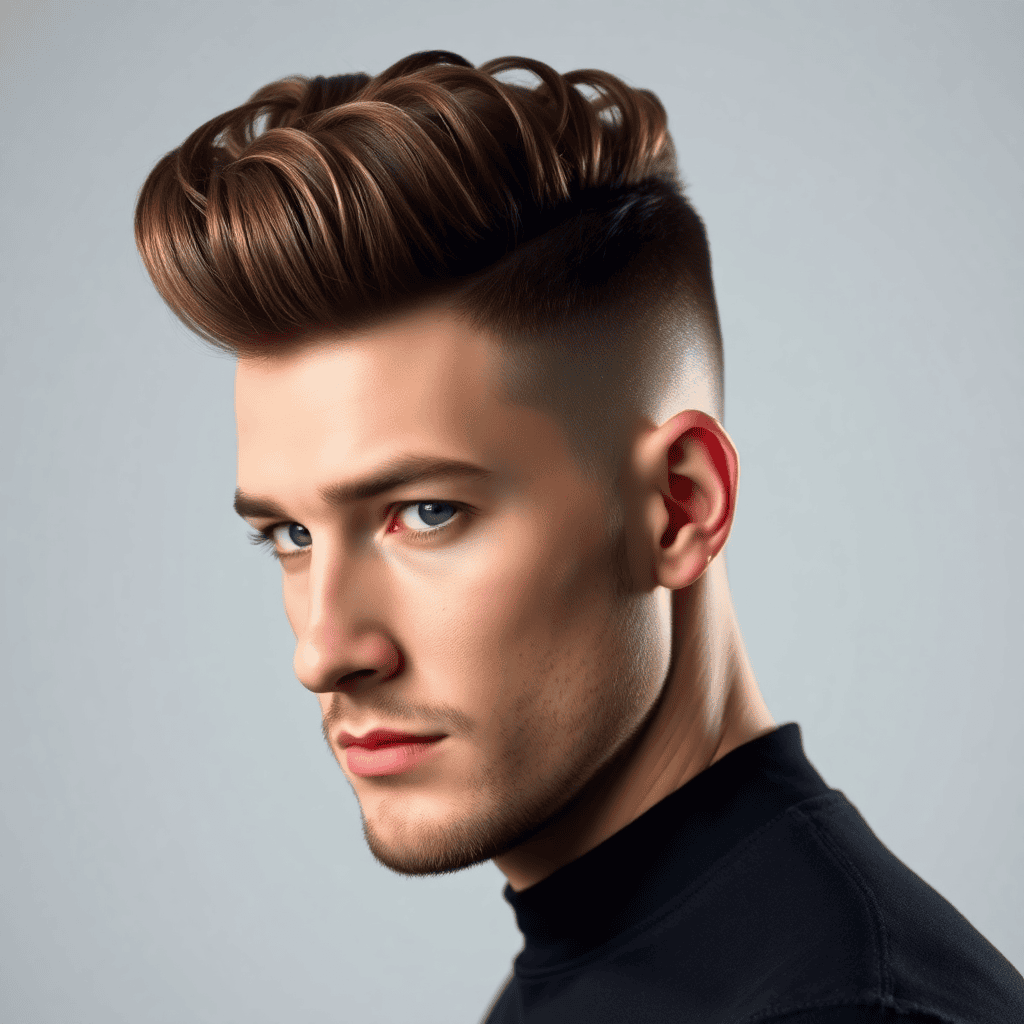 Wavy Pompadour With Scissor Taper
