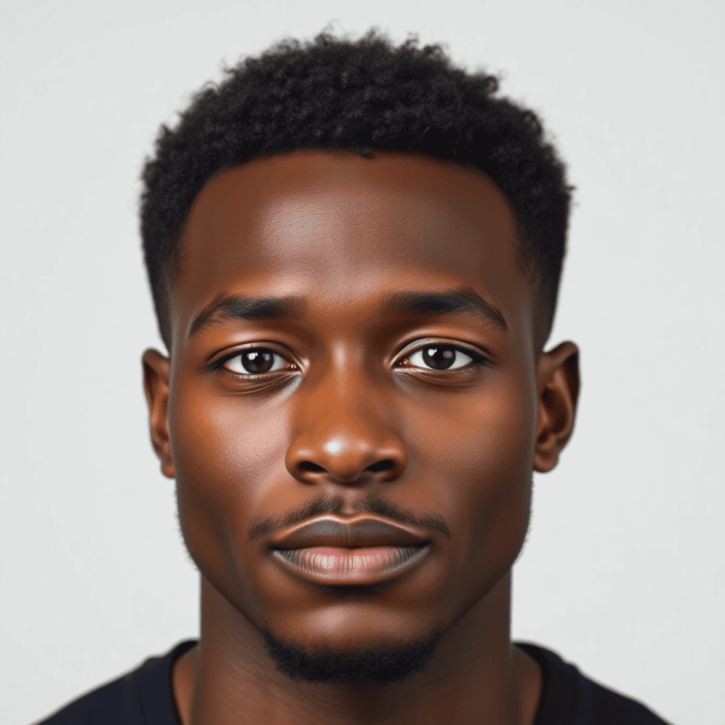 Tapered Afro With a Compact Rounded Top