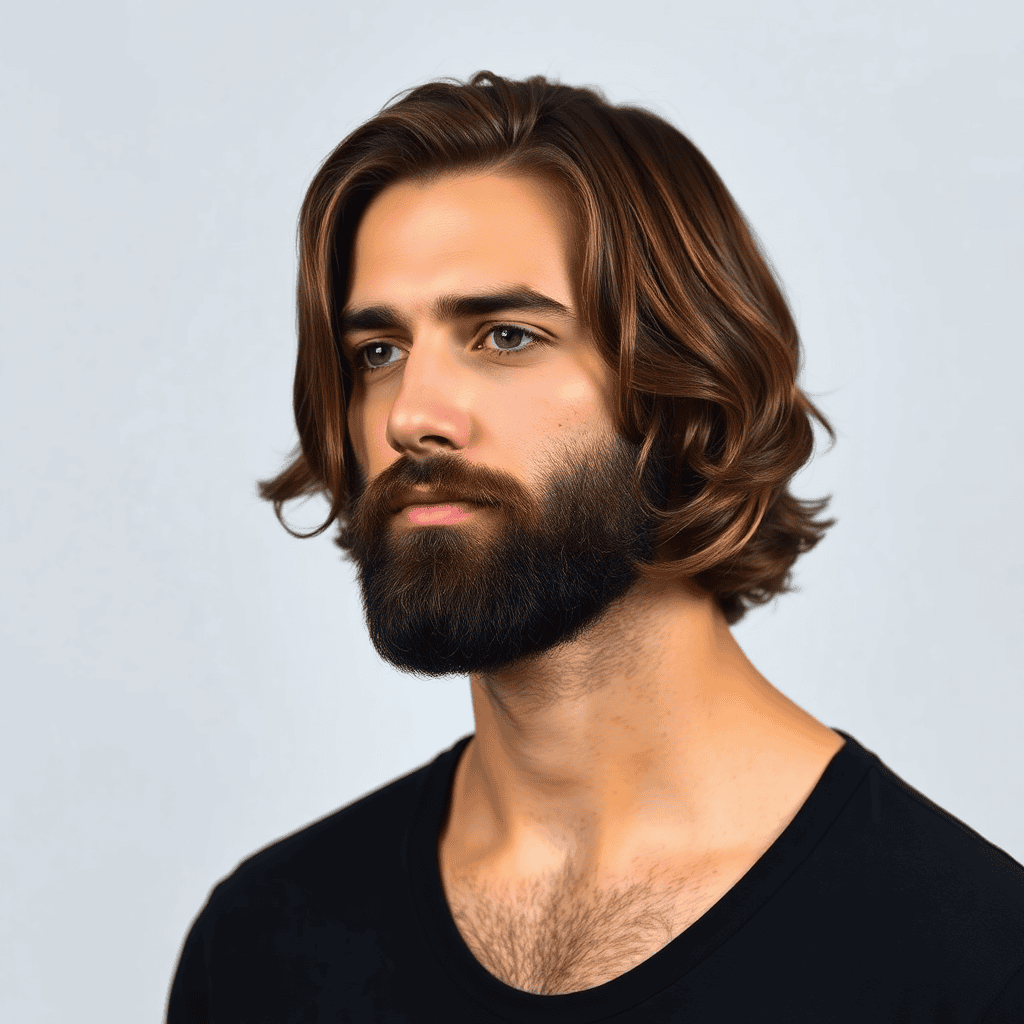 Long Wavy Layers With Half-Up Tie