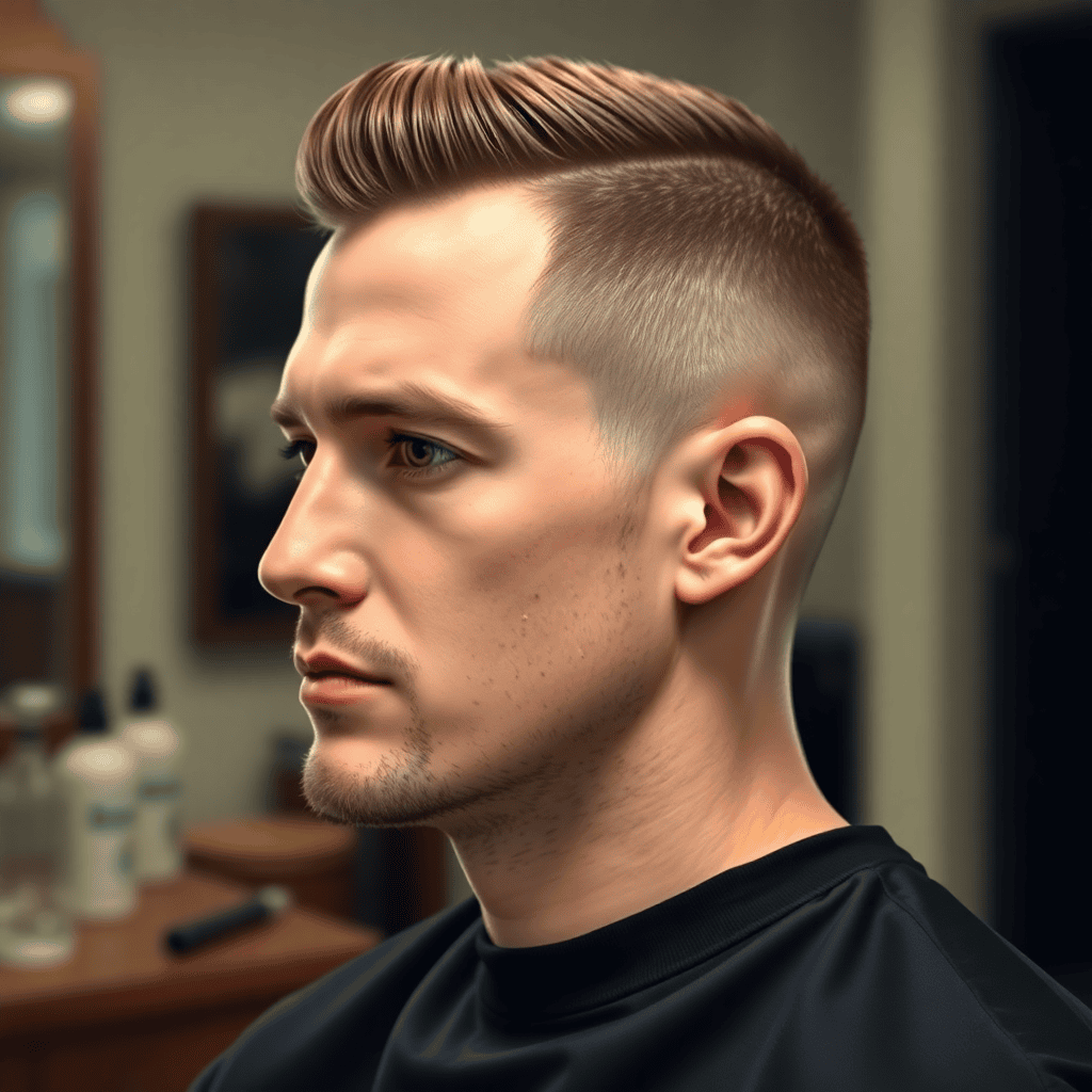 Mid Taper Fade With a Clean Crew Cut