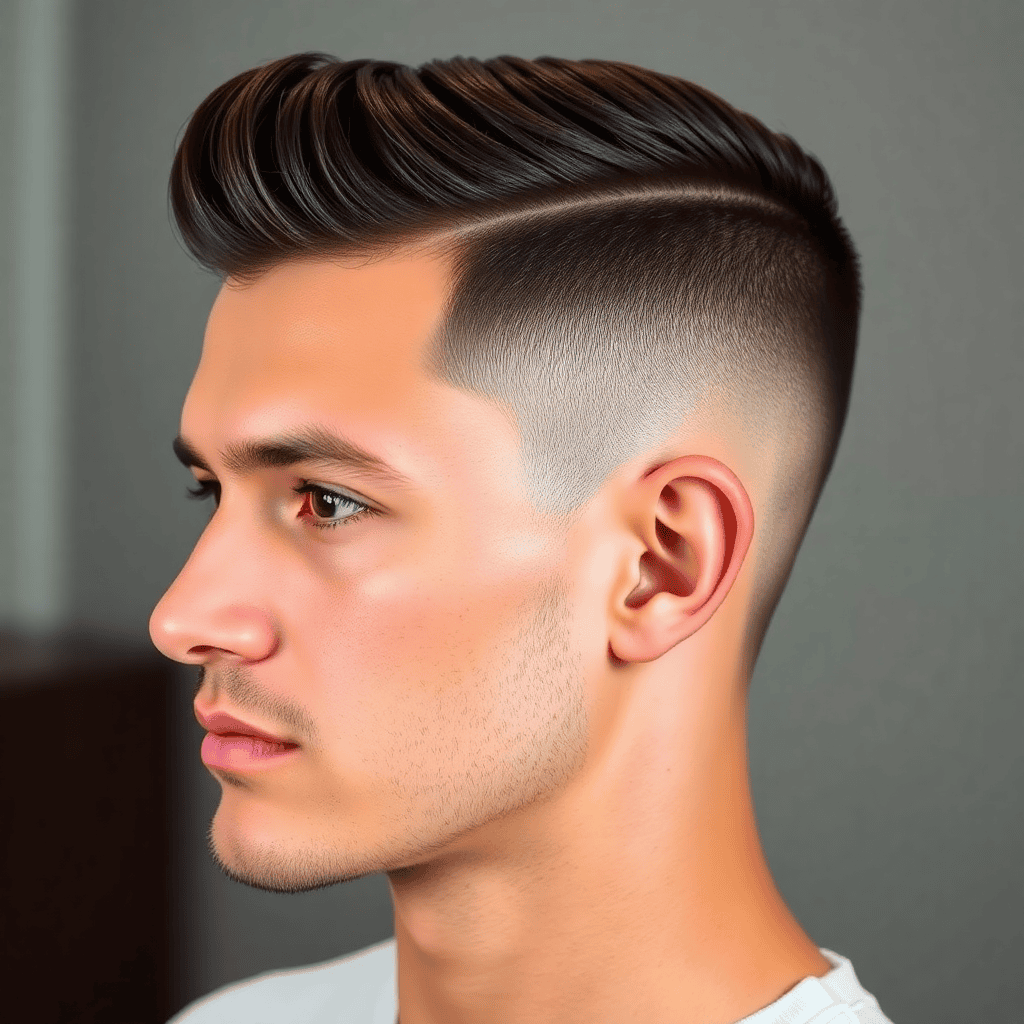 Mid Taper Fade With a Short Brushed-Up Quiff