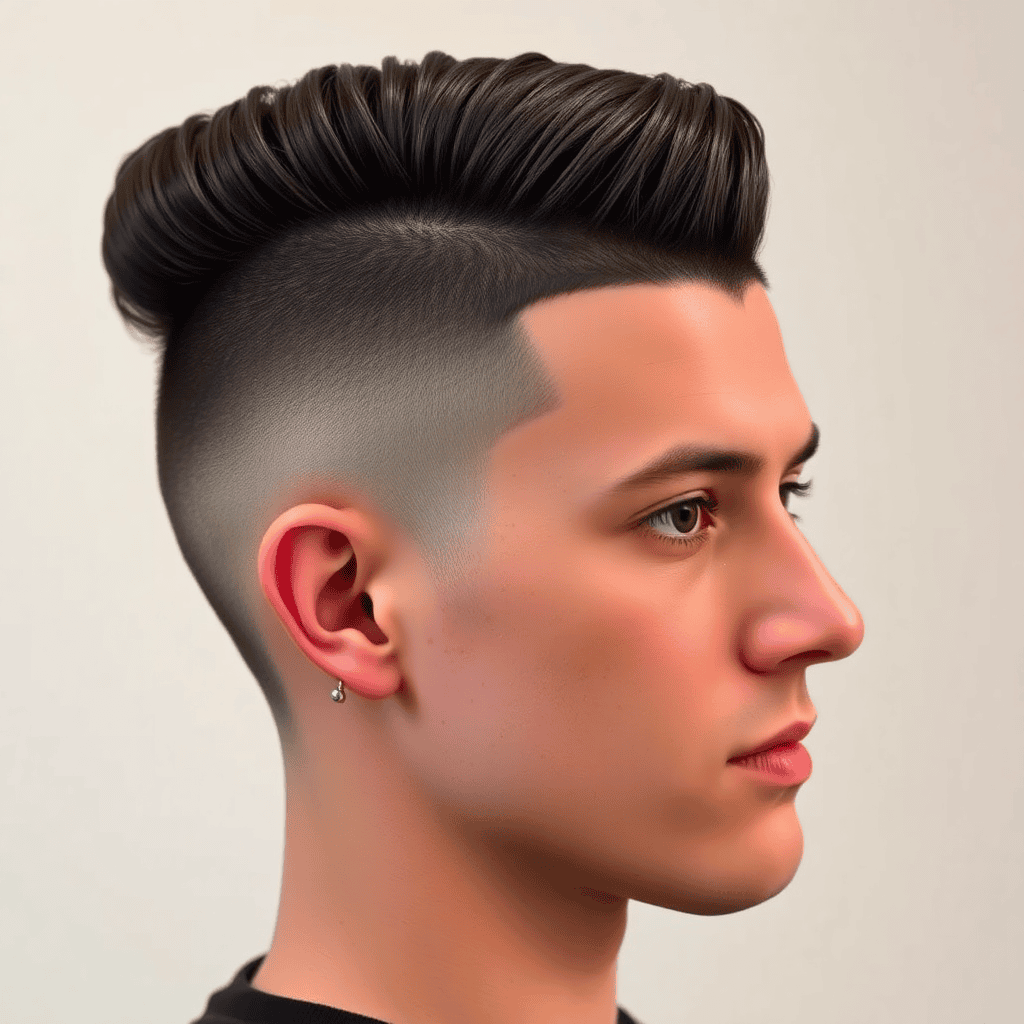 Short Faux Hawk With a Burst Fade