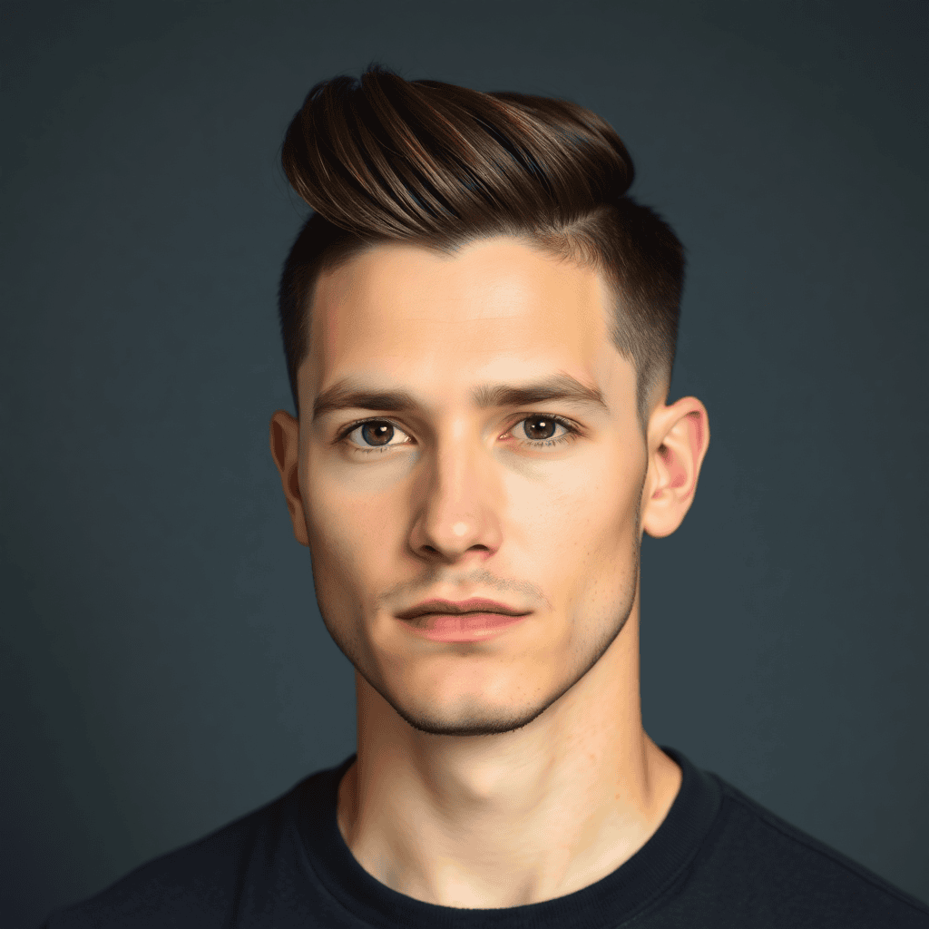 Side-Swept Undercut With a Hard Part