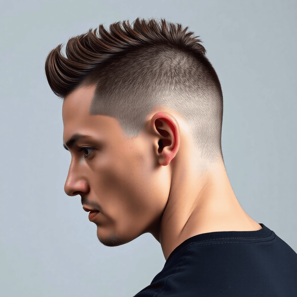 Burst Taper Fade With a Short Faux Hawk