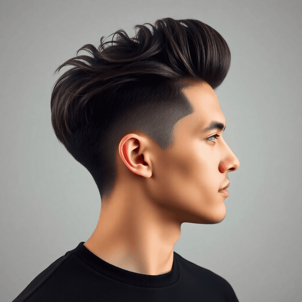 Blowout Taper Fade With a Rounded Top