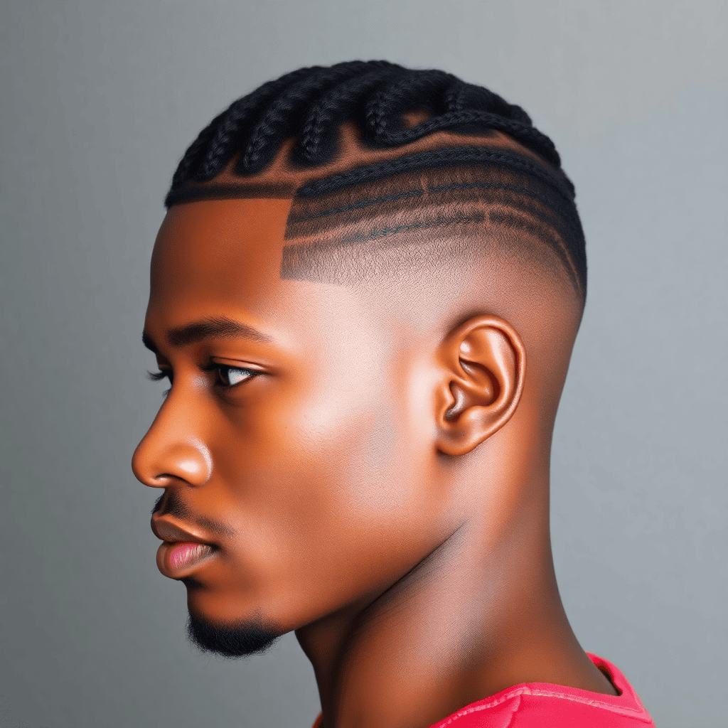 Braided Top With a Low Taper Fade