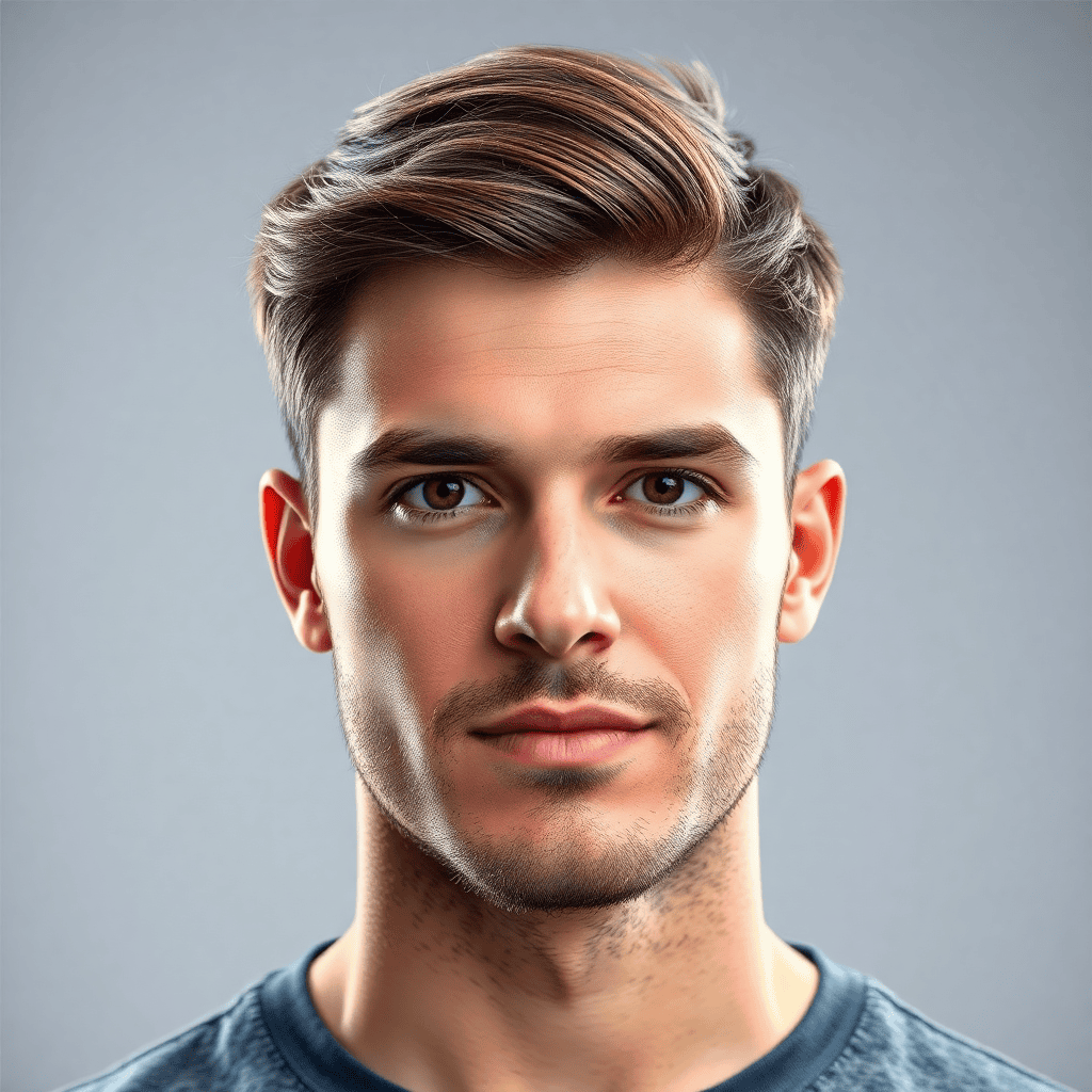 Curtain Hairstyle With a Soft Low Taper