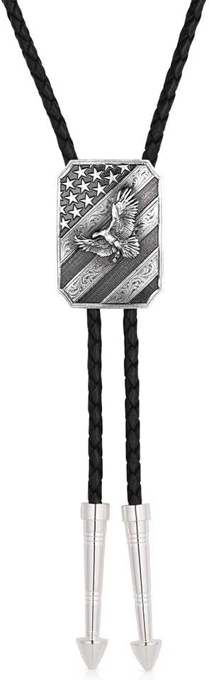 Montana Silversmiths Southwest Motif Bolo Tie — Leather Bolo Ties for Men Pick