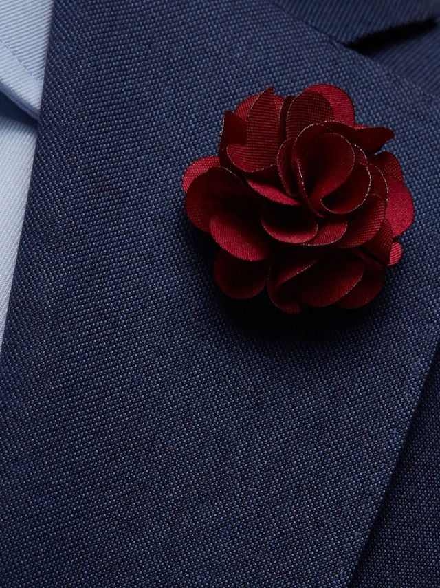 OTAA Burgundy Felt Flower Lapel Pin