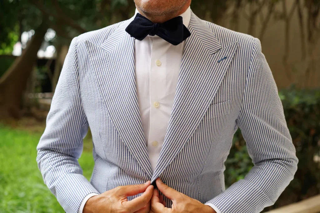 OTAA Navy Blue Bond Velvet Bow Tie