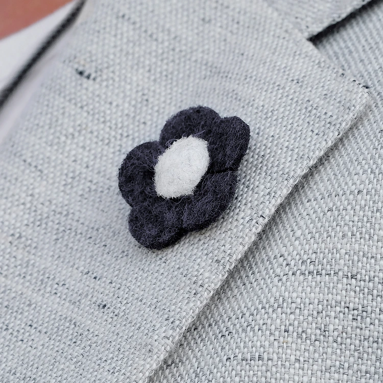 OTAA Navy Felt Flower Lapel Pin
