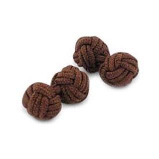 Onyx Art KN23 Pink & Grey Barrel Knot Cufflinks