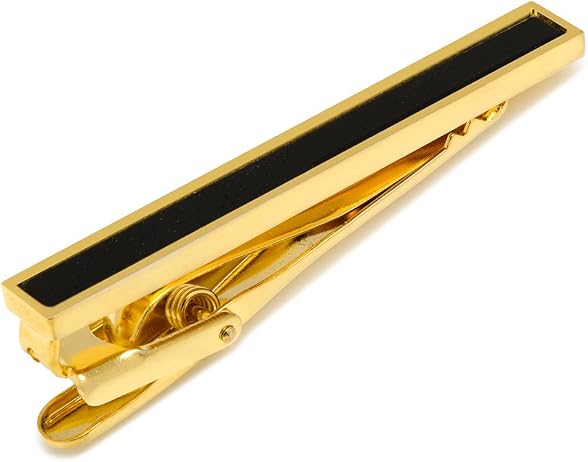 Ox and Bull Gold Etched Lines Tie Clip
