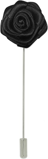 PinMart Silk Flower Stick Boutonnière Lapel Pin