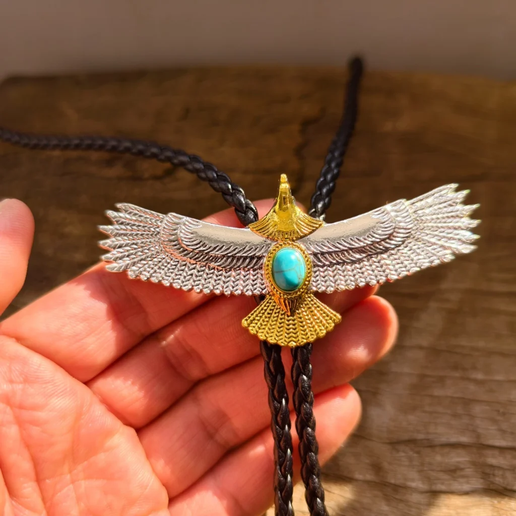 Rockmount Silver & Gold Flying Eagle Western Bolo Tie