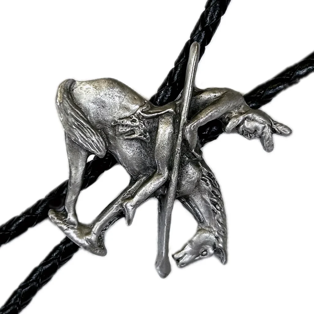 Rockmount Silver Six-Shooter Pistol Bolo Tie