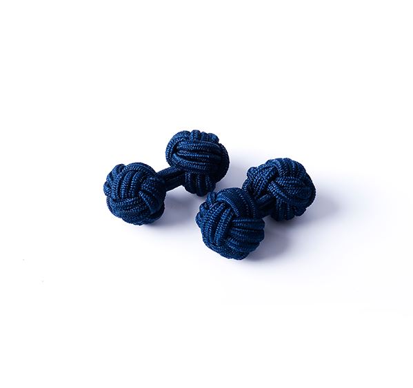 Sid Mashburn Small Silk Knot Cufflinks in Navy