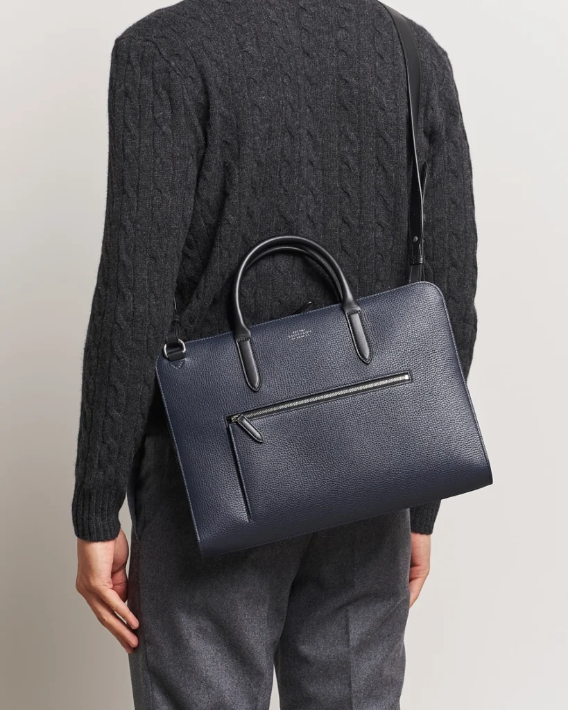 Smythson Ultra Slim Briefcase with Zip Front in Ludlow — Best Ultra-Slim Luxury Case
