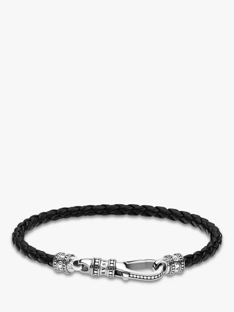 Thomas Sabo Black Braided Leather Bracelet