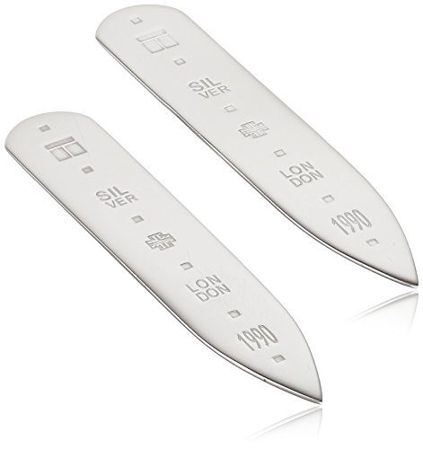 Ties.com 3-Pack 2.5-Inch Silver Collar Stays