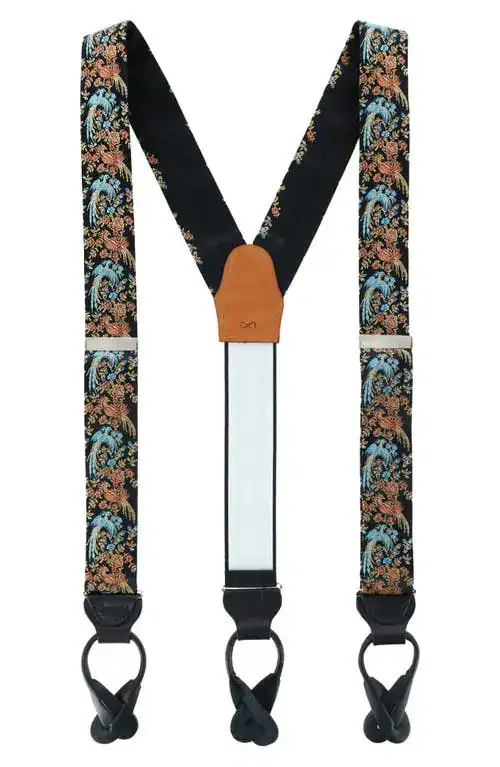 Trafalgar Weldon Floral Silk Button End Braces