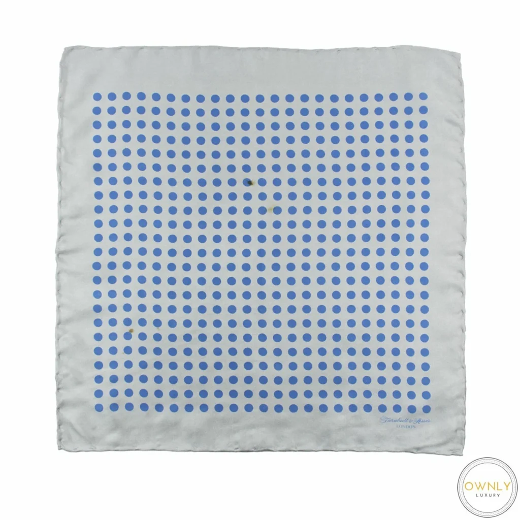 Turnbull & Asser Blue Bonnet Dots and Floral Tile Double-Sided Silk Pocket Square — Best for Statement Folds