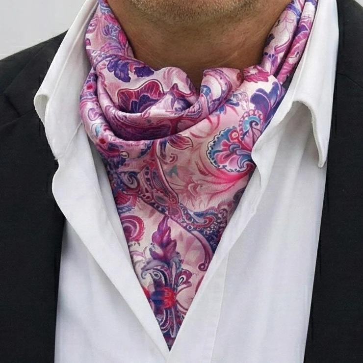 Turnbull & Asser Lilac Paisley Silk Cravat
