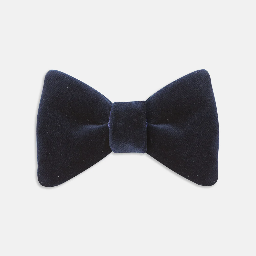 Turnbull & Asser Navy Velvet Bow Tie