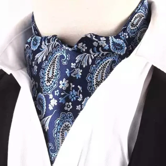 Turnbull & Asser Pale Blue Paisley Silk Cravat