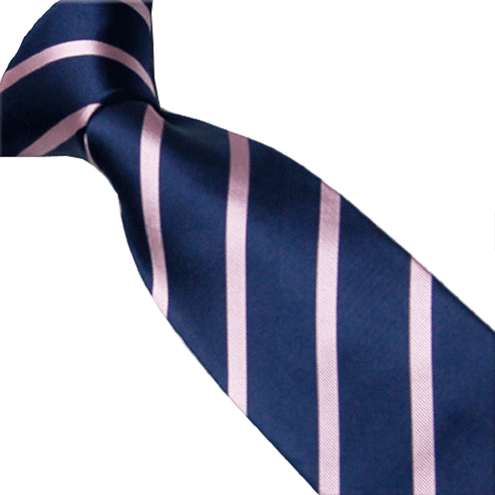 Turnbull & Asser Pink Stripe and Navy Silk Cravat