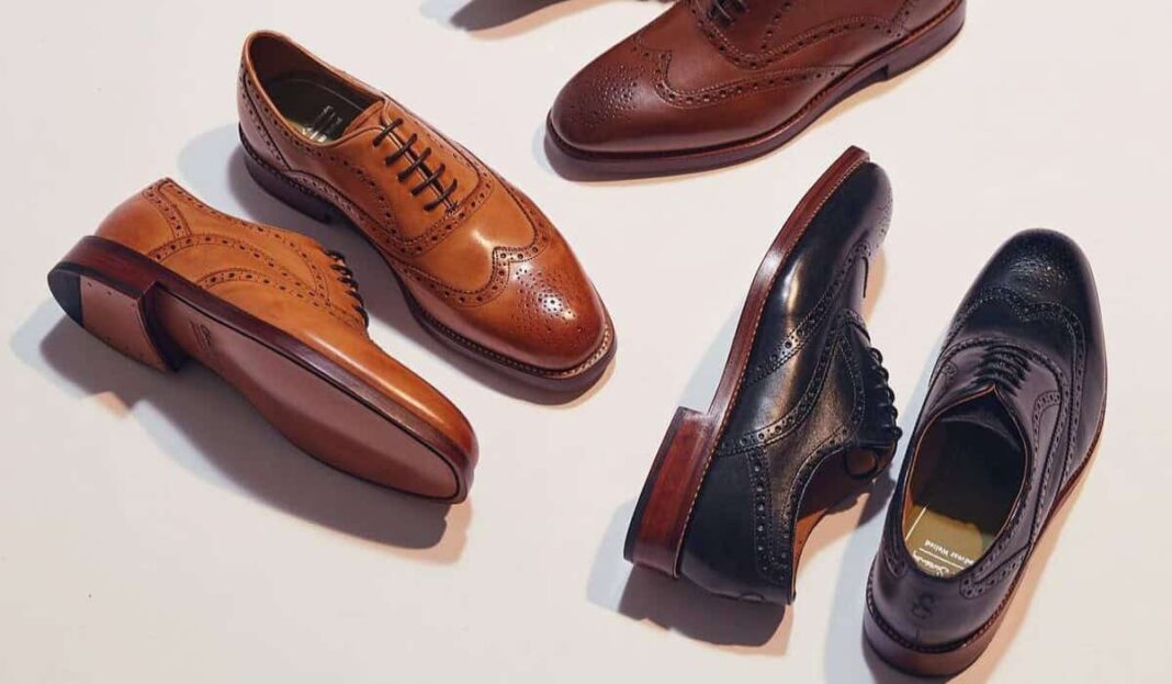 Best Leather Wingtip Shoes for Men with Detailed Brogue Finish