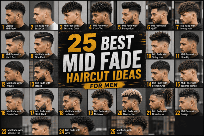 25 Best Mid Fade Haircut Ideas for Men