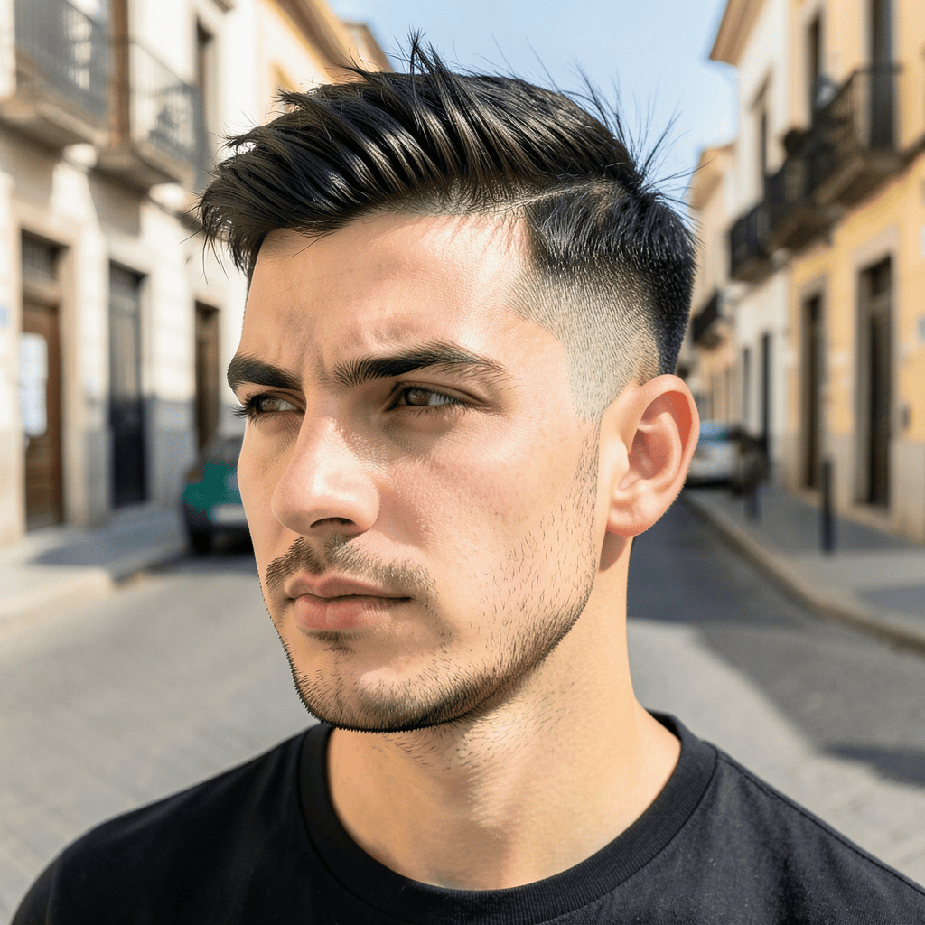 High Fade With a Rough Textured Top