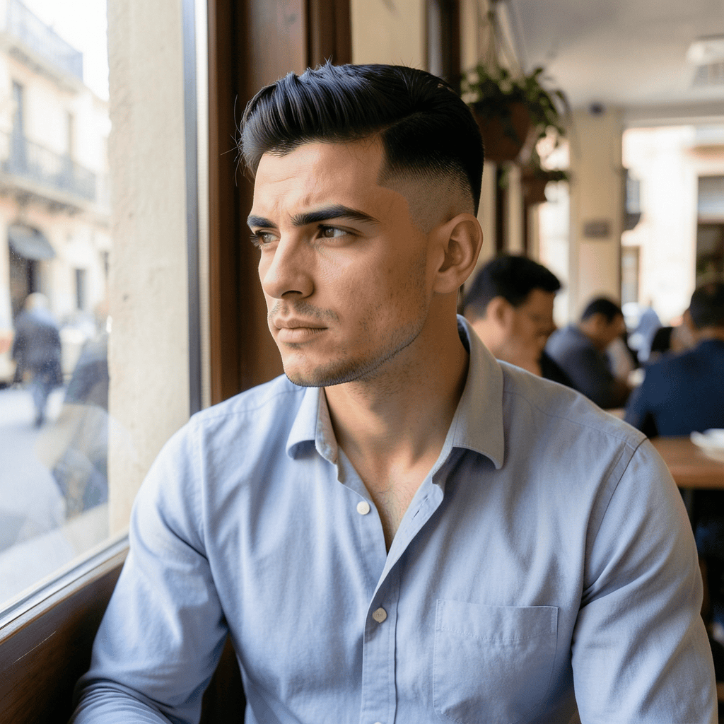 Crew Cut With a Soft Natural Line-Up