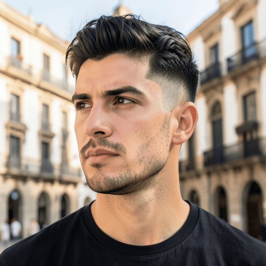 Modern Pompadour With a Low Fade