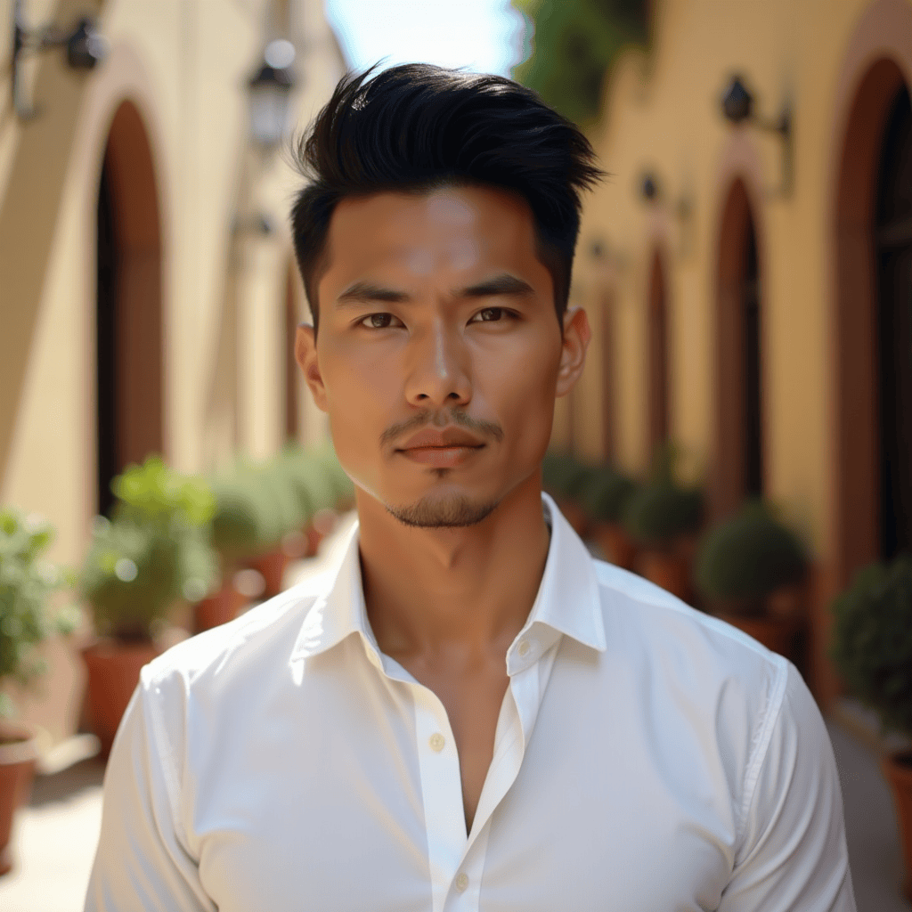 Short Pompadour With a Tapered Finish
