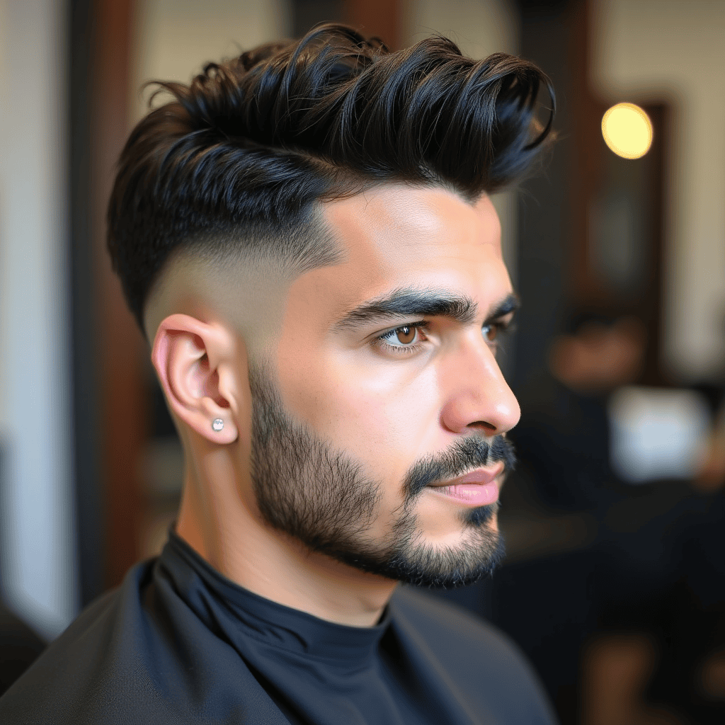Curly Top With a Clean Skin Fade