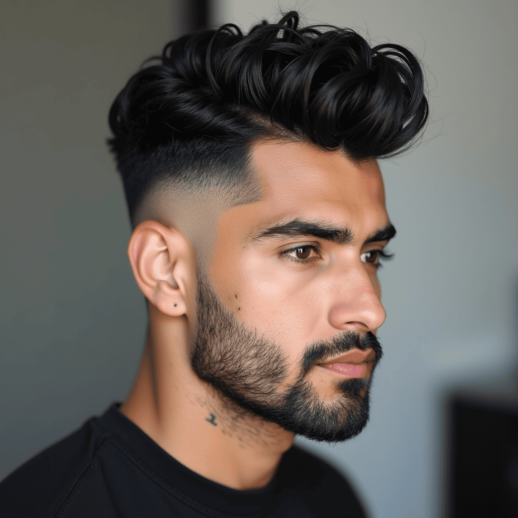 Curly Mullet With Faded Sides