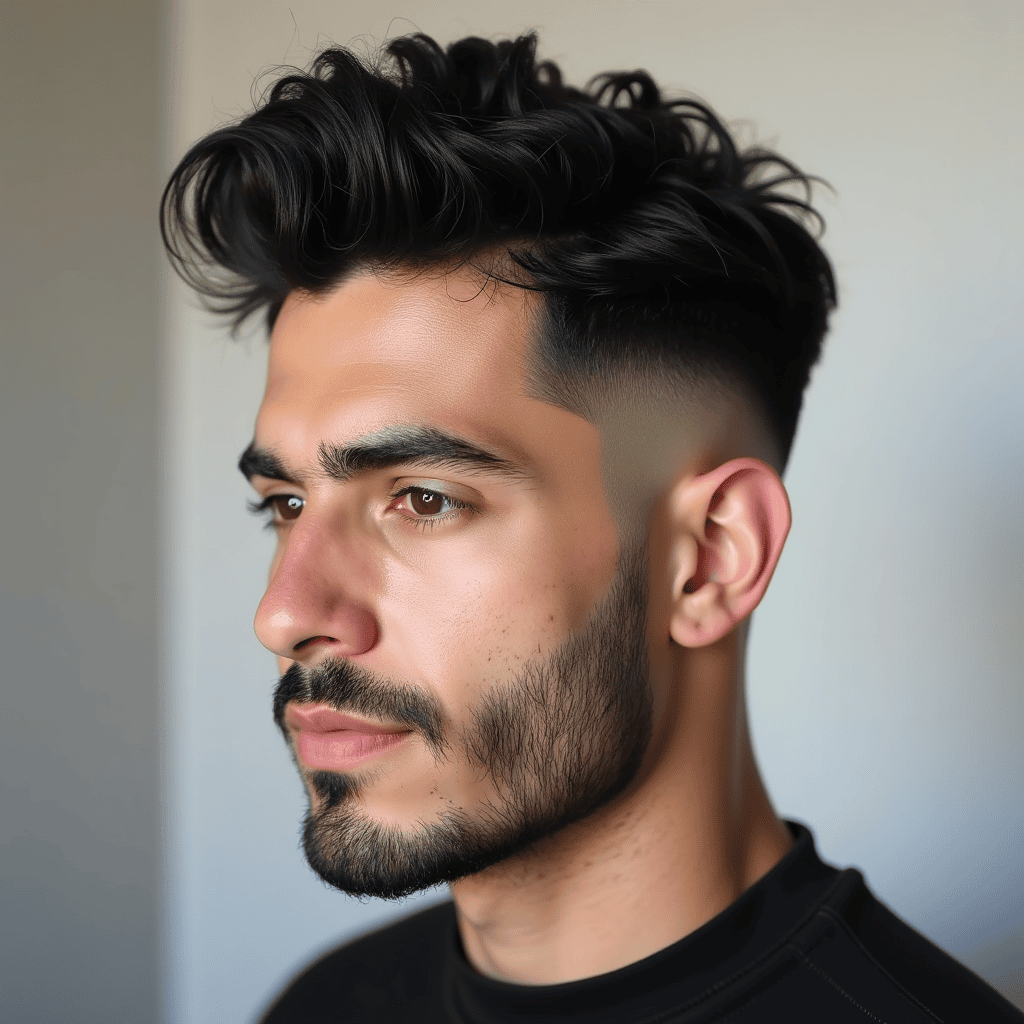 Burst Fade With a Textured Faux Hawk