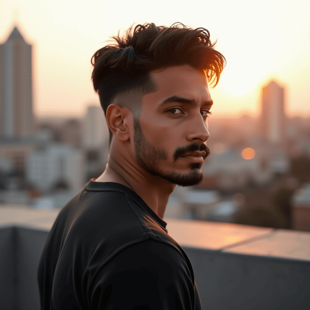 Mid Fade With a Side-Swept Top