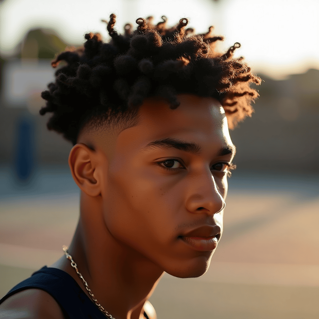 Burst Fade With Short Curls