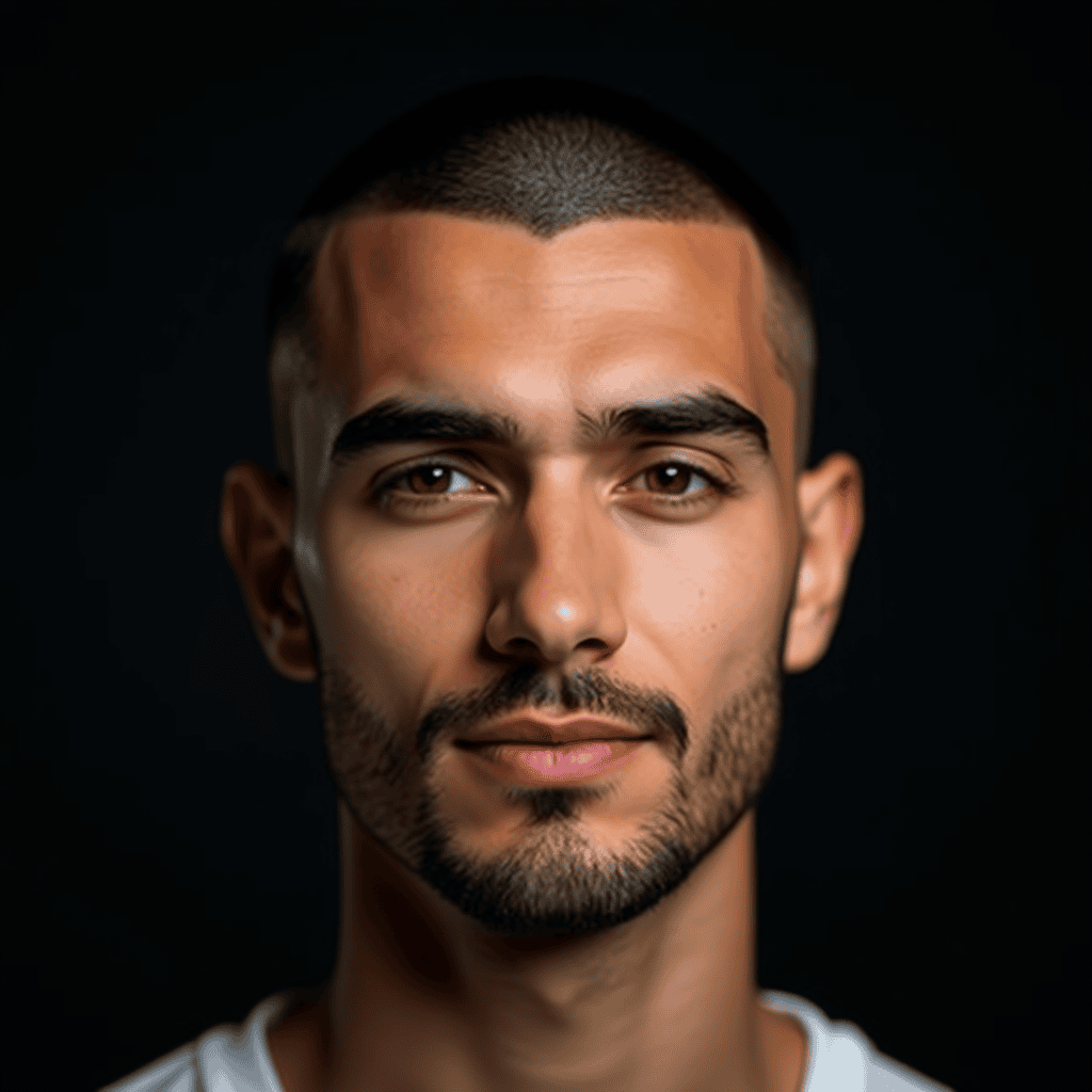 Buzz Cut With a Geometric Line-Up