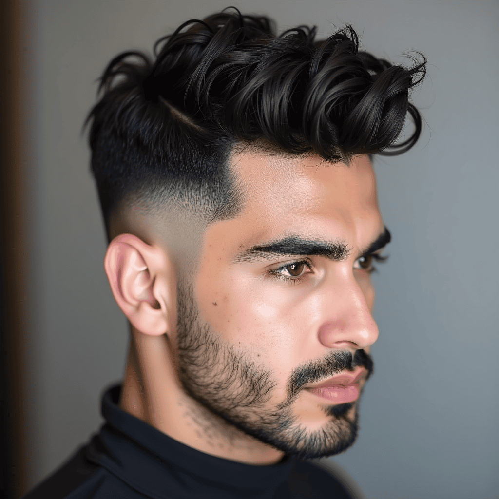 Side-Swept Cut With One Clipped Temple
