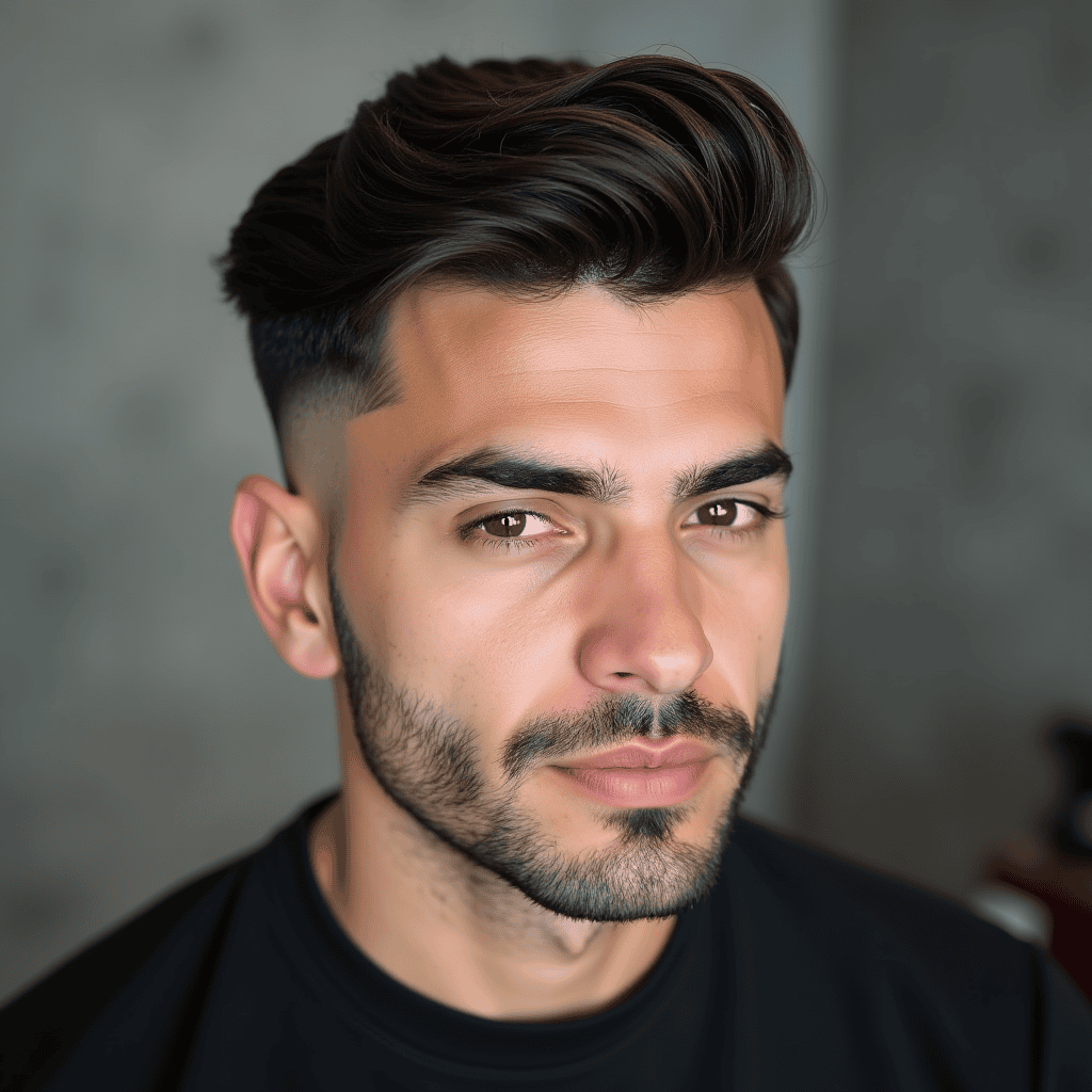 Buzz Cut with a Sharp Temple Taper