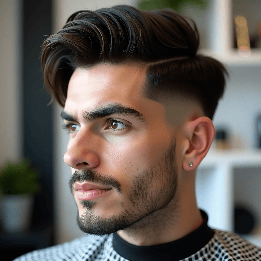  High Fade with a Textured Brush-Up