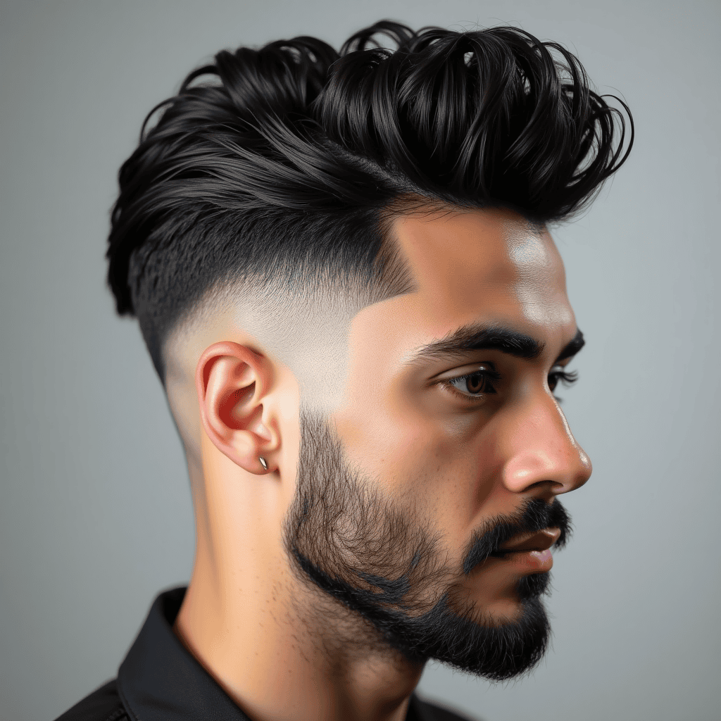  Curly Fringe with a Drop Fade