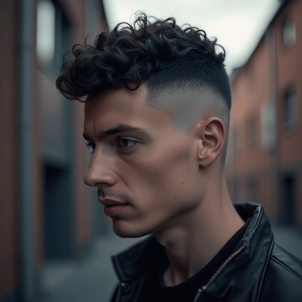 Short Curls With a Drop Fade