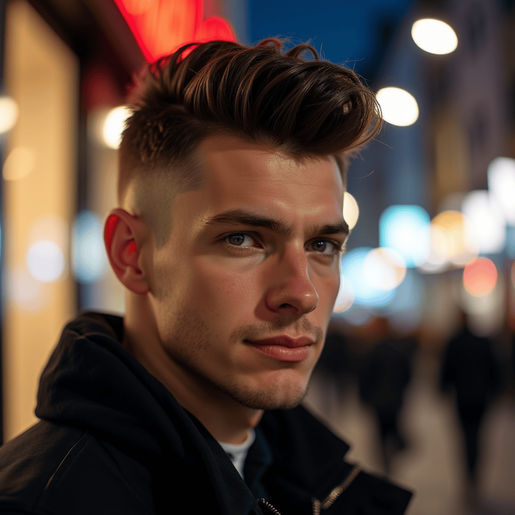 Angular Faux Hawk With a Taper Fade