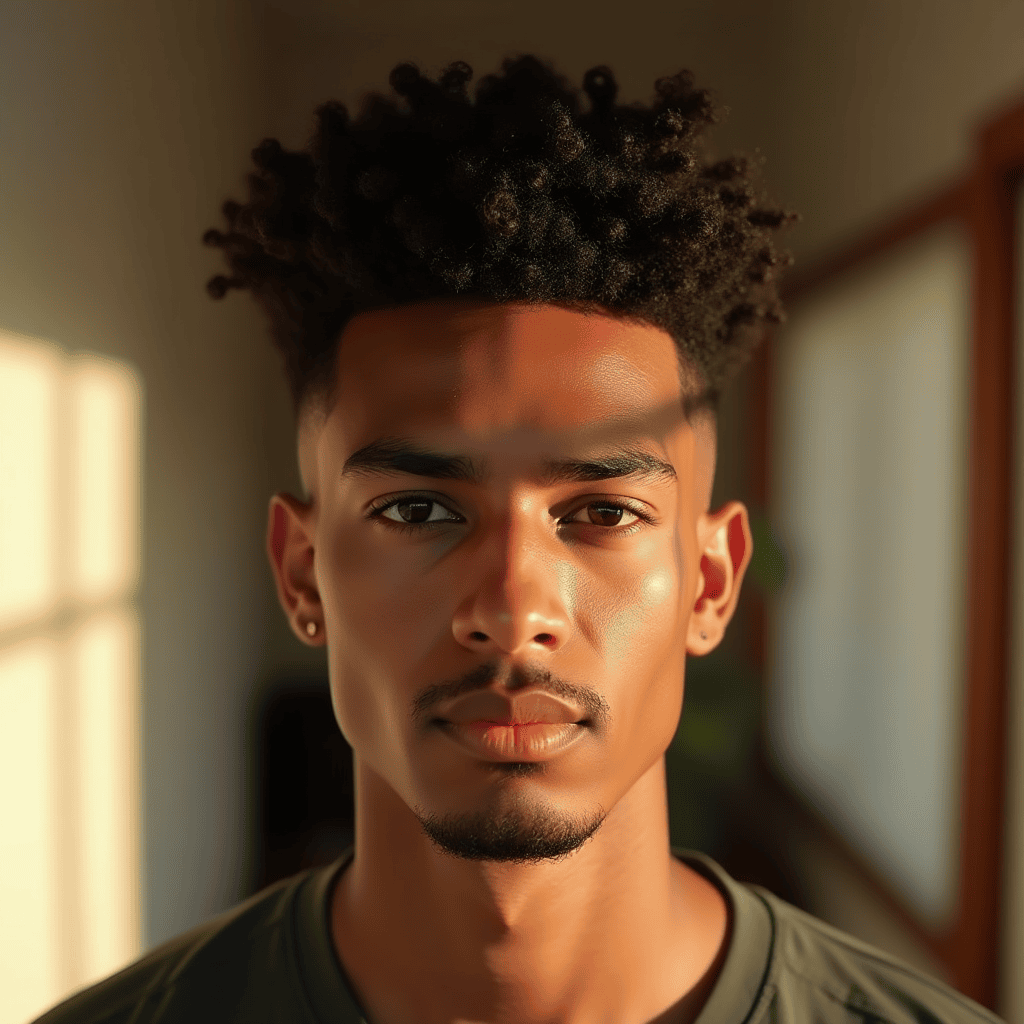 Curly Taper With a Rounded Top