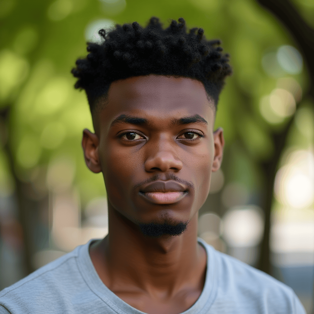 Burst Fade With a Curly Mohawk